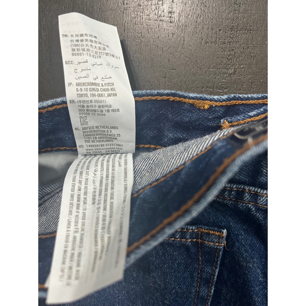 Abercrombie Fitch Annie High‎ Rise Short Denim Raw Hem Blue Womens Size 6 - Picture 6 of 7